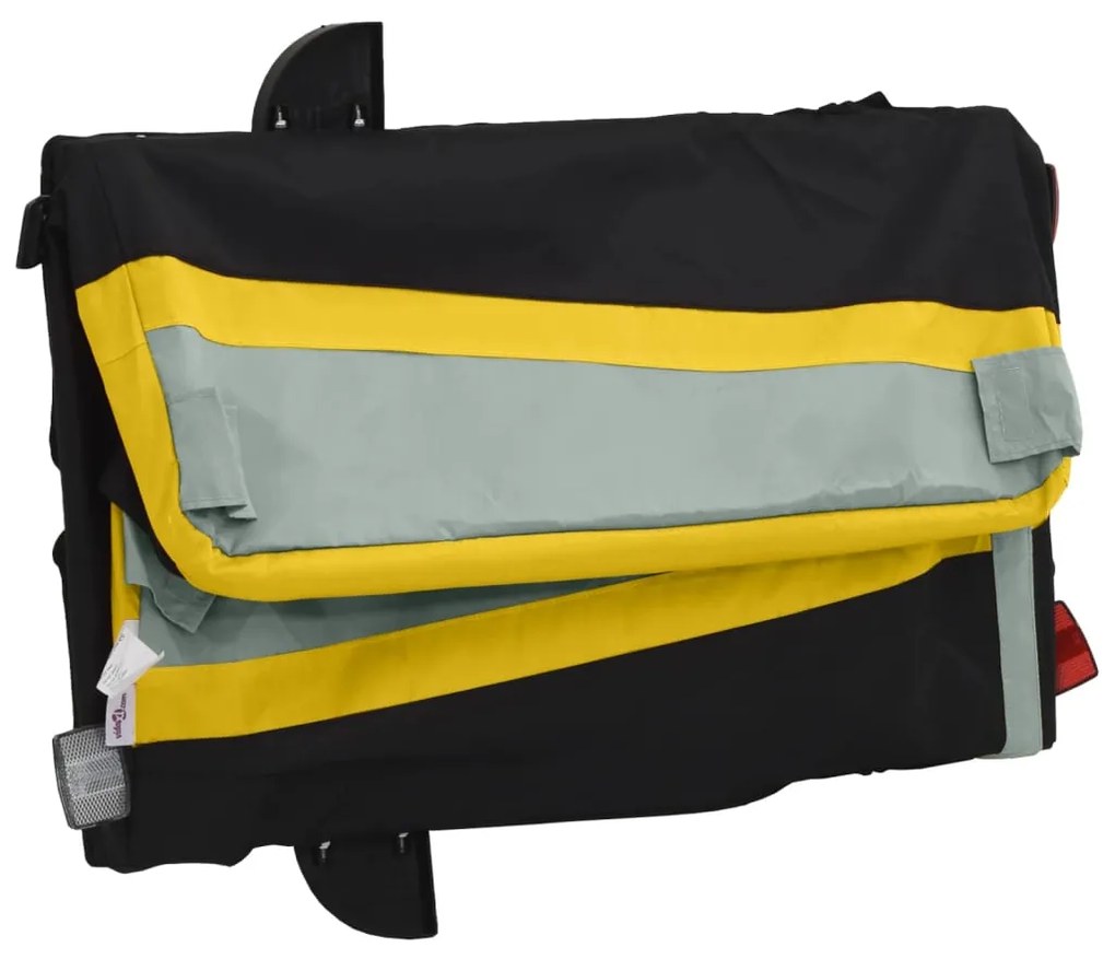 Reboque para bicicleta 30 kg ferro preto e amarelo