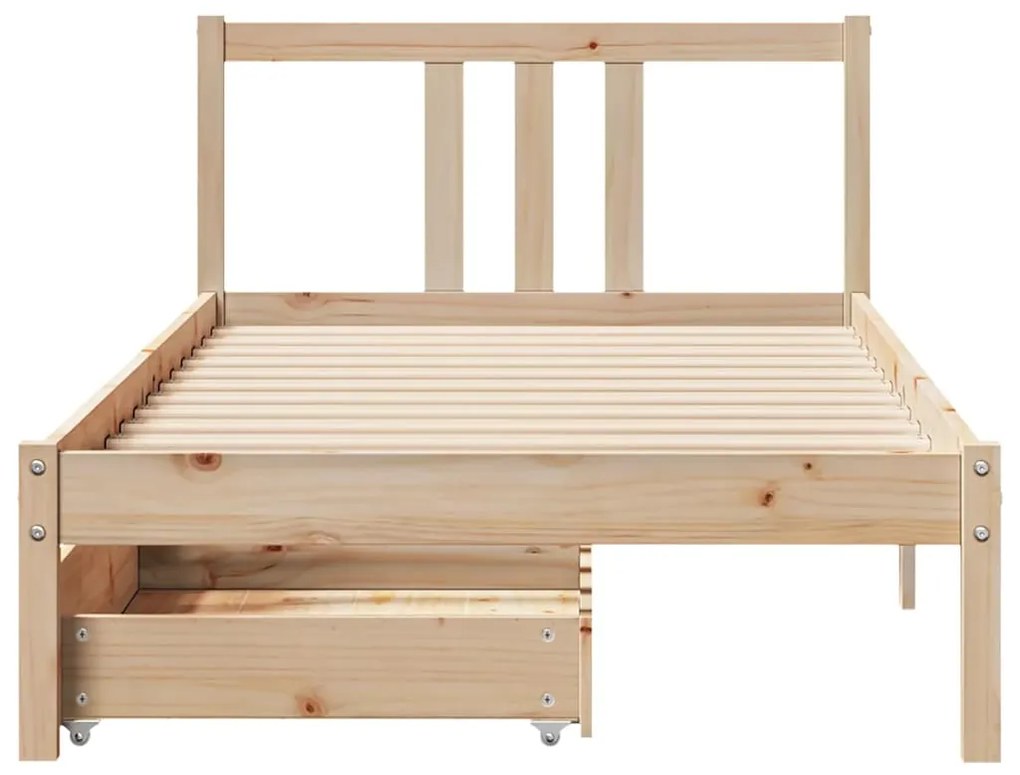 Cama sem colchão 75x190 cm madeira de pinho maciça