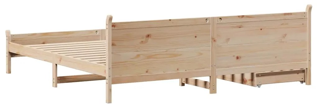 Cama sem colchão 200x200 cm madeira de pinho maciça