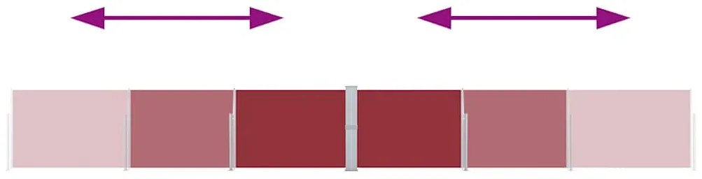Toldo lateral retrátil para pátio 170x1200 cm vermelho