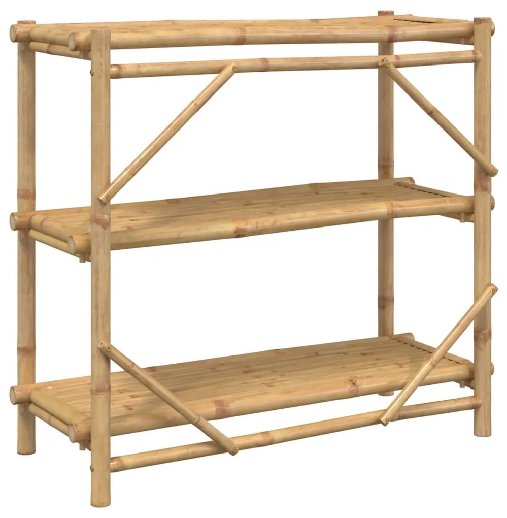 Estante com 3 prateleiras 100x40x90 cm bambu