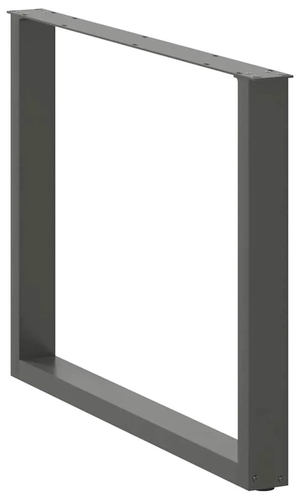 Pés para mesa de jantar em formato de U, 2 peças, antracite, 100x(72-7