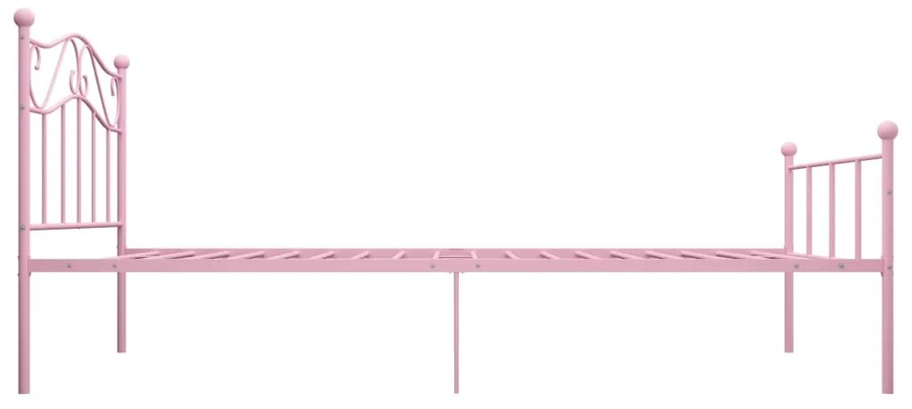 Estrutura de cama 100x200 cm metal rosa