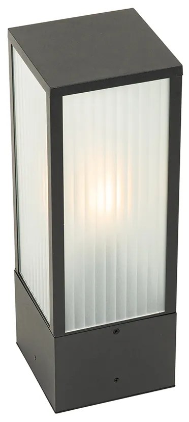 Candeeiro de pé inteligente para exterior preto com vidro canelado 40 cm incluindo WiFi A60 - Charlois