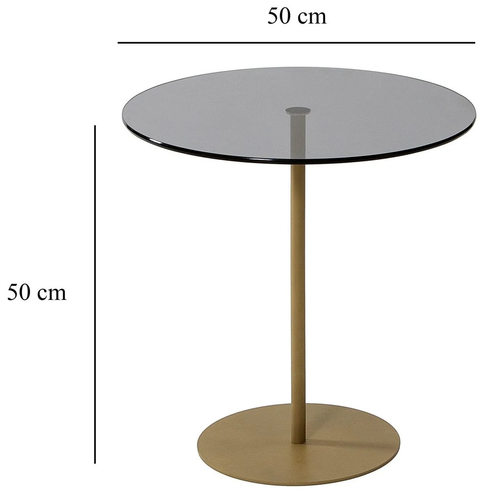 Mesa Auxiliar Chill-Out – Dourado e Cinzento Escuro – 50x50x50cm