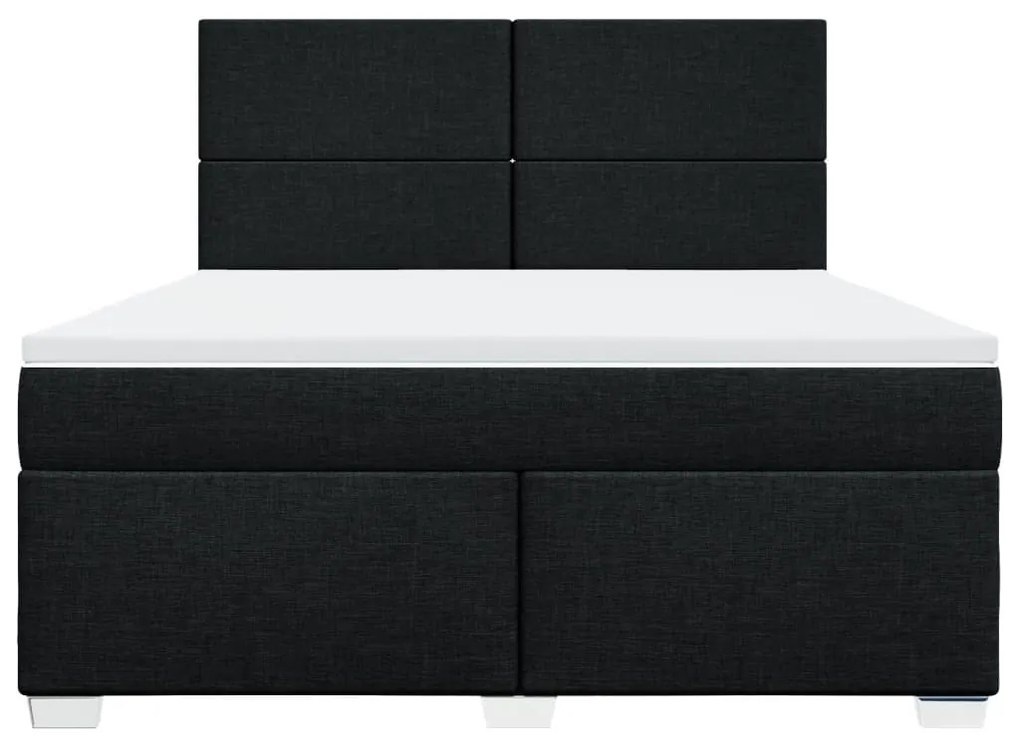 Cama com molas/colchão 180x200 cm tecido preto
