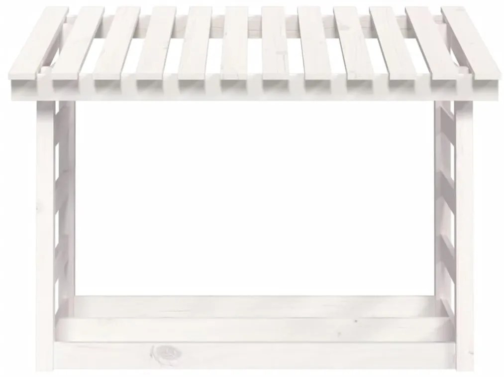 Suporte para lenha 108x64,5x78 cm pinho maciço branco