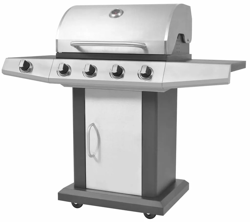 vidaXL Churrasqueira a Gás Prata 132 x 61 x 118 cm Aço inoxidável