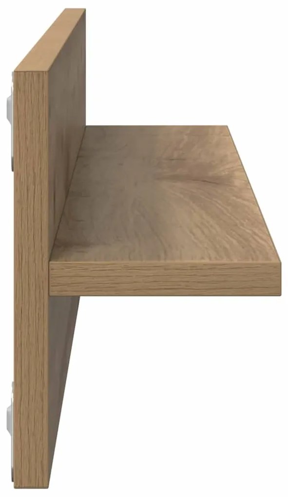 Prateleiras de Parede com prateleira 2 pcs Carvalho Artesanal