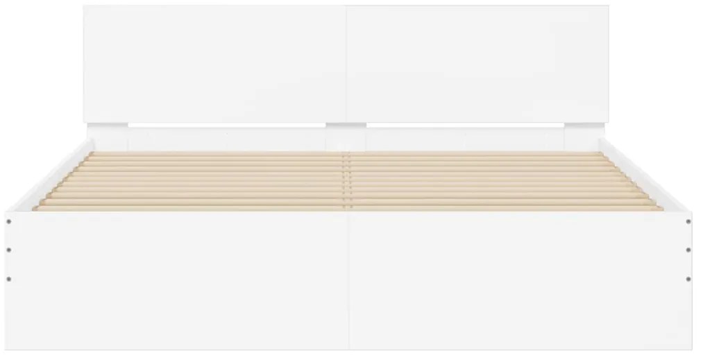 Estrutura de cama com cabeceira 140x200 cm branco