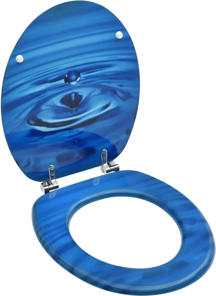 Assento sanita c/ tampa MDF design gotas de água azul
