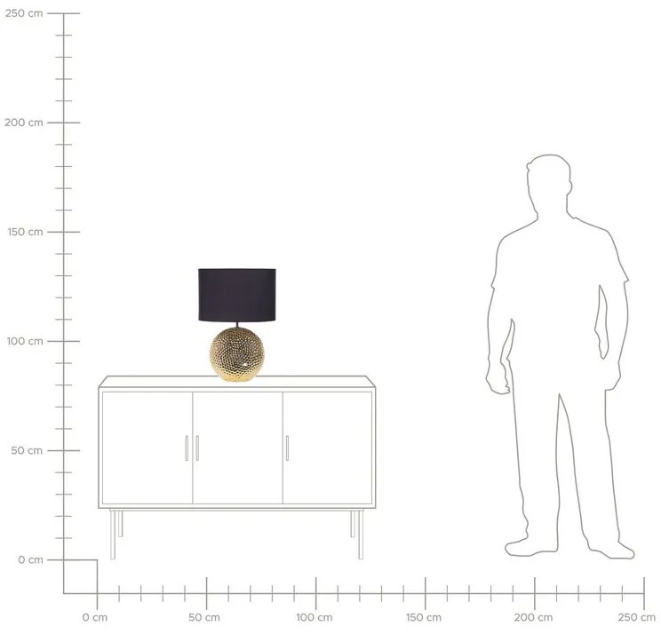 Candeeiro de mesa em cerâmica dourada e preto 51 cm NASVA Beliani