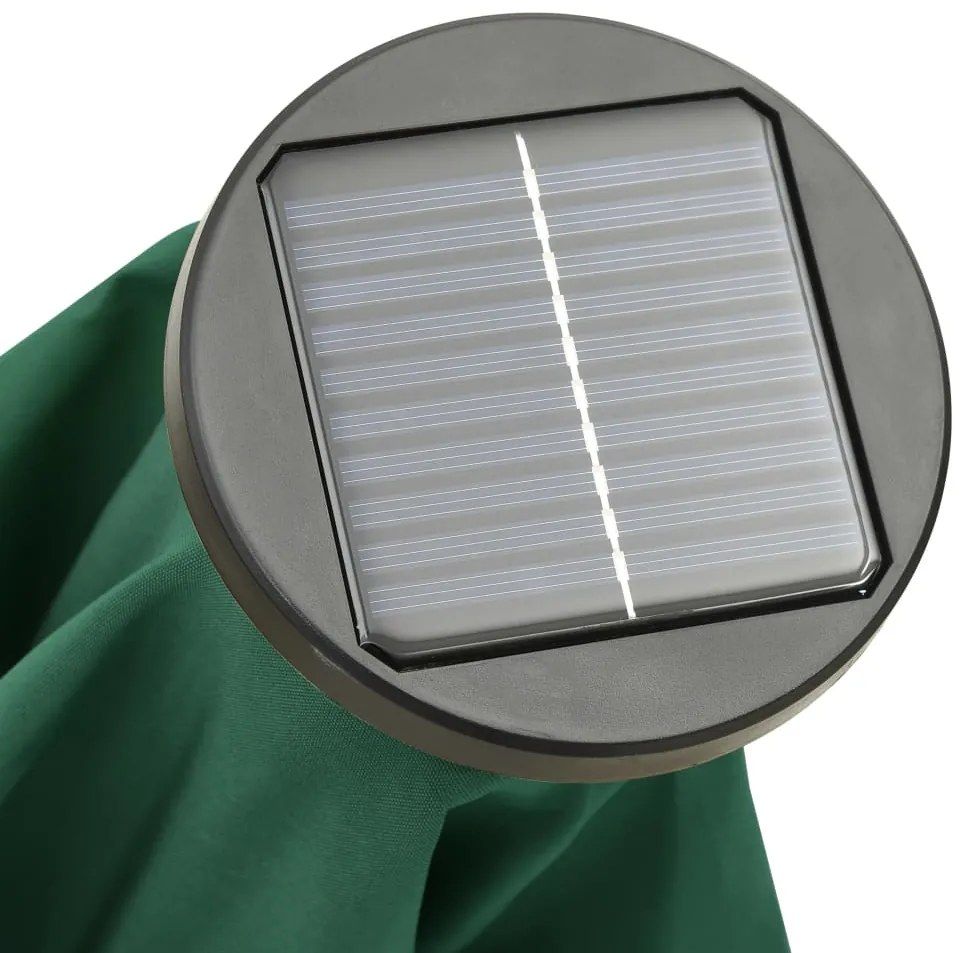 Guarda-sol de jardim com luzes LED 200x211 cm alumínio verde