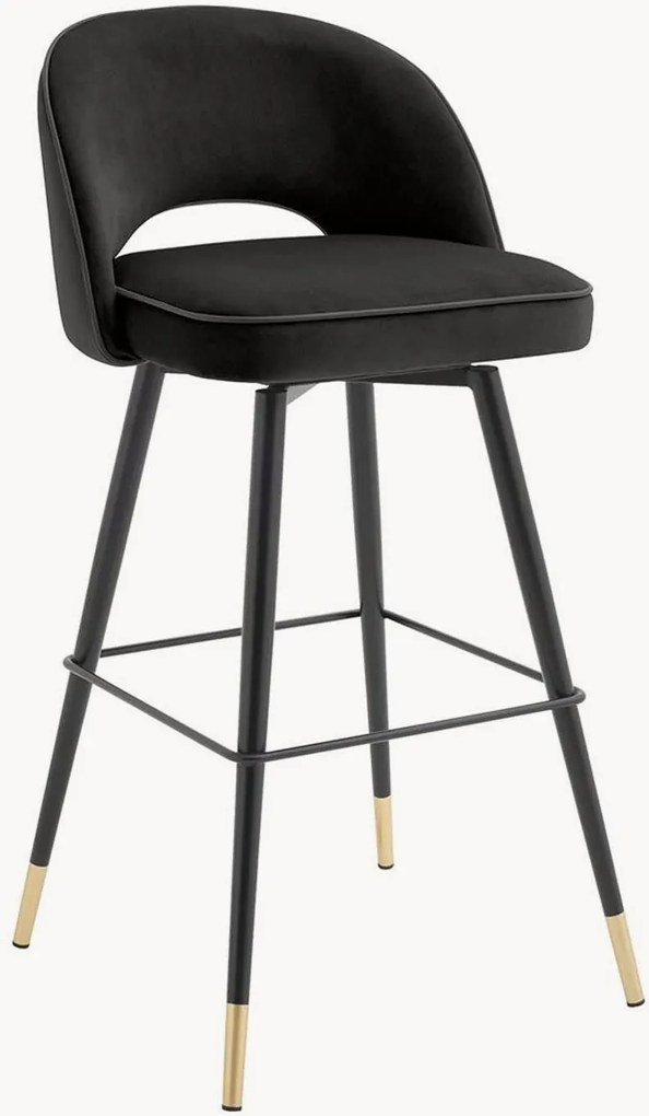 Cadeiras de bar em veludo Cliff, conjunto de 2