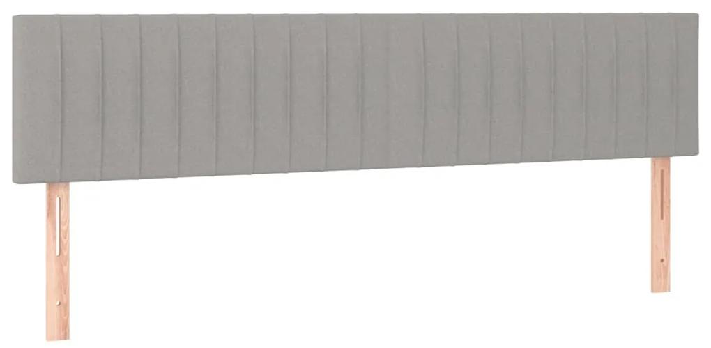 Cama com molas/colchão 160x200 cm tecido cinzento-claro