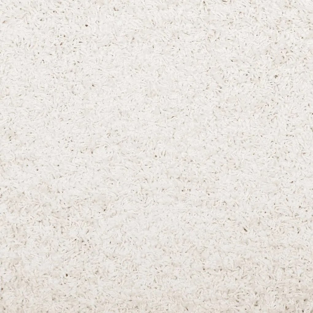 Tapete shaggy de pelo alto PAMPLONA Ø 80 cm creme