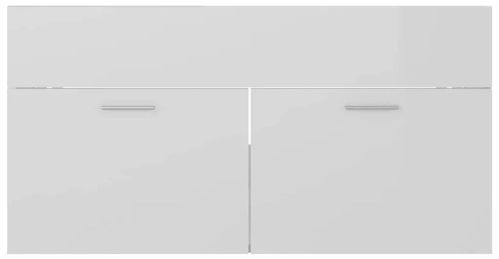 Conj. móveis de casa de banho 2 pcs contrapl. branco brilhante