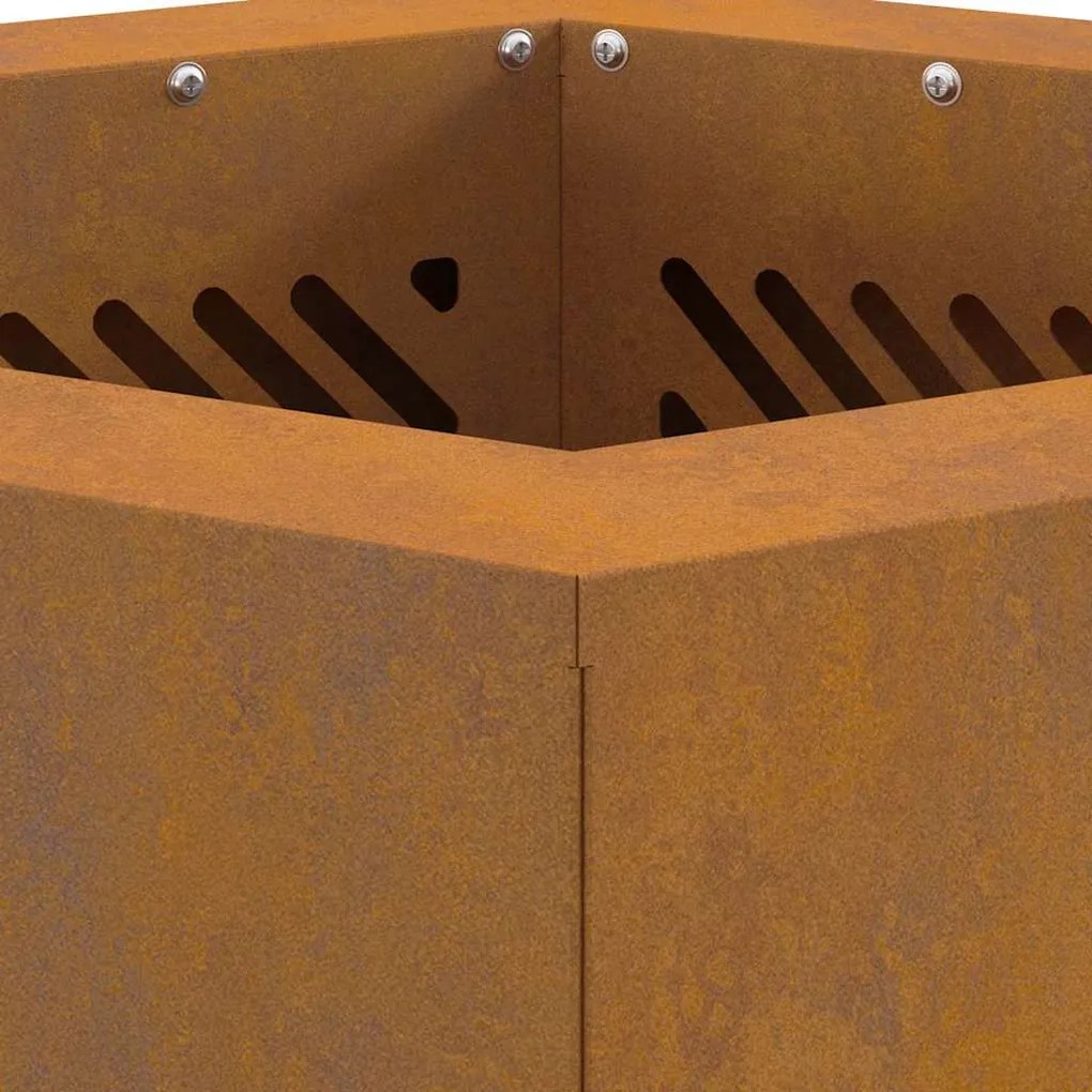 Fogueira Sem Fumaça Hexagonal 38x38x51 cm Aço Resistente às Intempérie