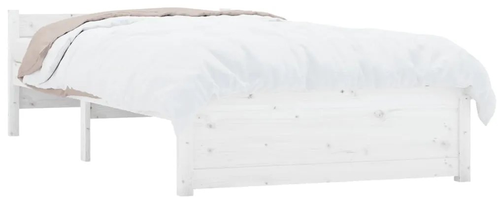 Estrutura de cama 90x200 cm madeira maciça branco