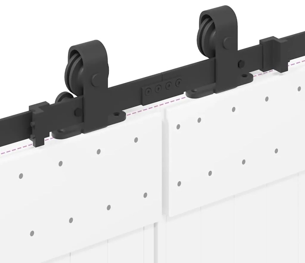 Kit de ferragens para porta deslizante 427 cm aço preto