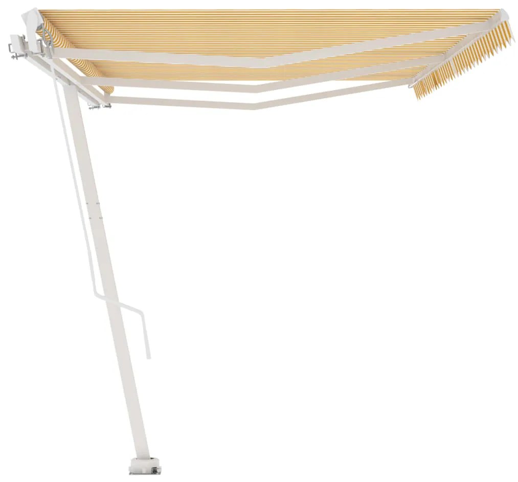 Toldo retrátil manual independente 600x350 cm amarelo e branco