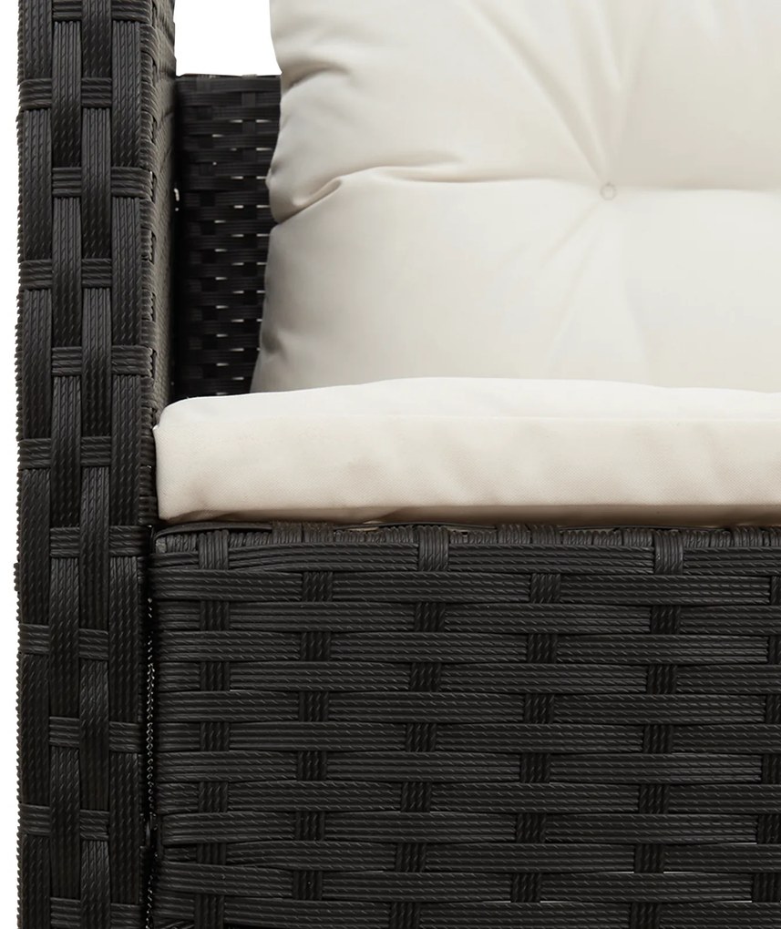 Conjunto de Sofás Externos Preto Rattan Sintético Médio