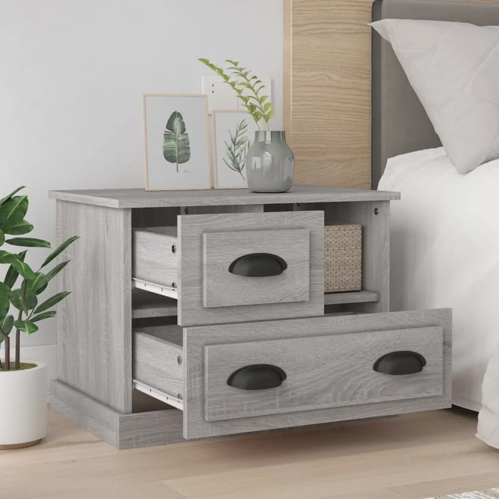Mesa de cabeceira 60x39x45 cm cinzento sonoma