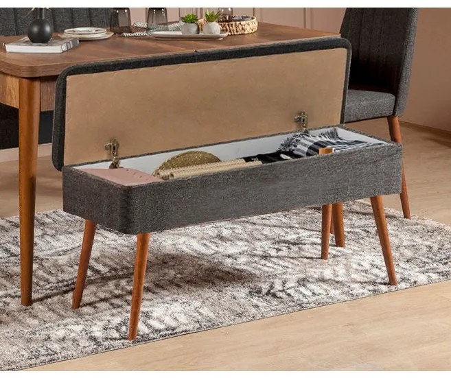 Conjunto de Mesa de Jantar Extensível e Cadeiras Vina – Nogueira e Ant