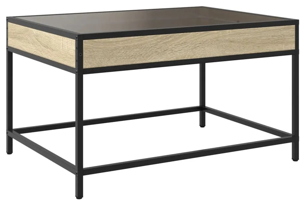 Mesa de centro luzes LED Infinity 70x50x41 cm carvalho sonoma