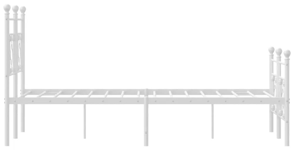 Estrutura de cama com cabeceira e pés 120x190 cm metal branco