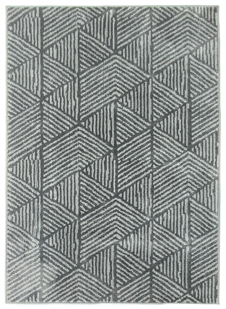 Tapete Sala de Estar 170x120 cm Tapete Lavável na Máquina de Lavar Pelo Curto Estilo Moderno Cinzento Escuro