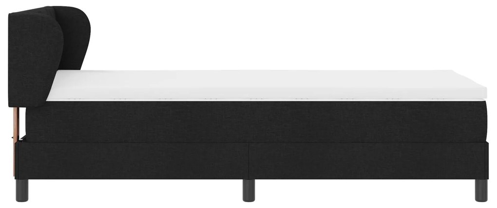 Cama Box Spring vidaXL com Colchão Preto 90x190 cm Tecido