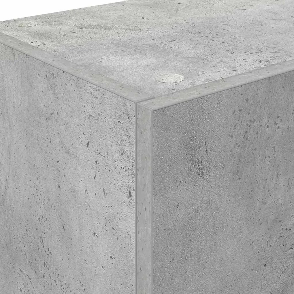 Armário de Cozinha Cinza Concreto 35x50x180 cm Madeira Ingenheirada