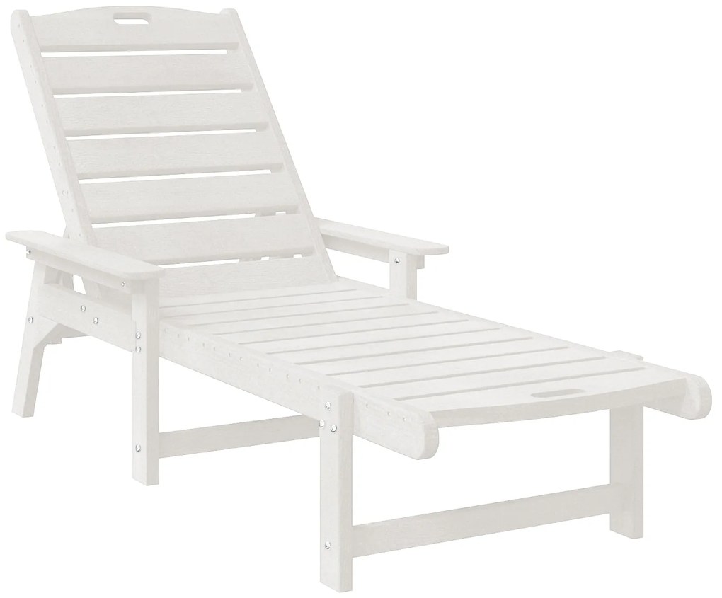 Conjunto de Lounge de Jardim com 3 Peças Branco HDPE, vidaXL Espreguiç