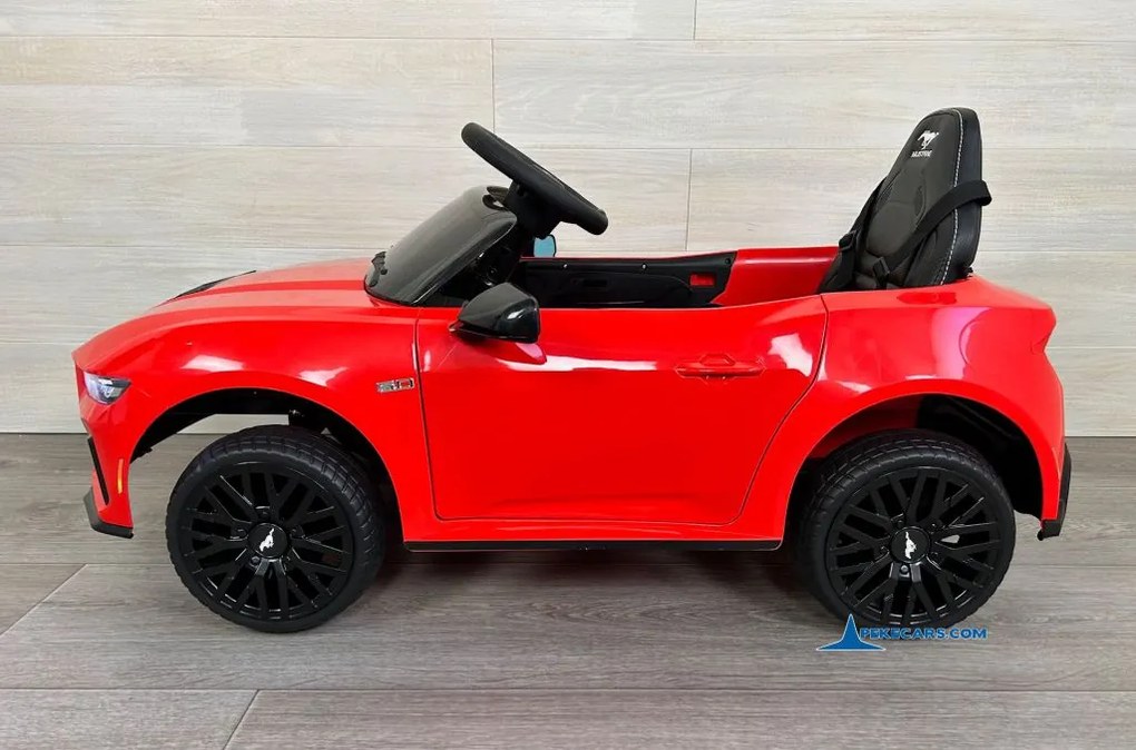 Carro elétrico para crianças Ford Mustang 12V, Rodas borracha Vermelho