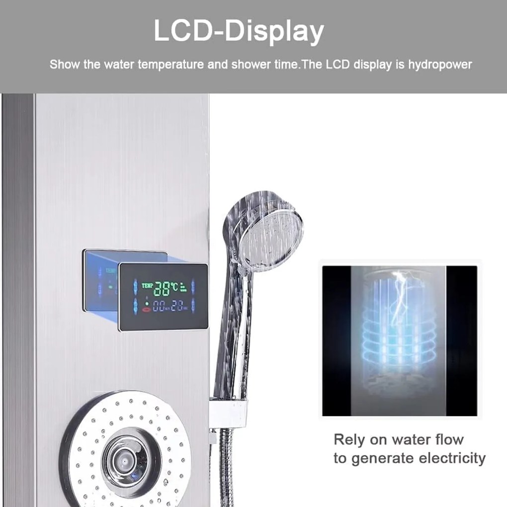 Coluna de Chuveiro de Hidromassagem Verona – Com Display Digital, Torn