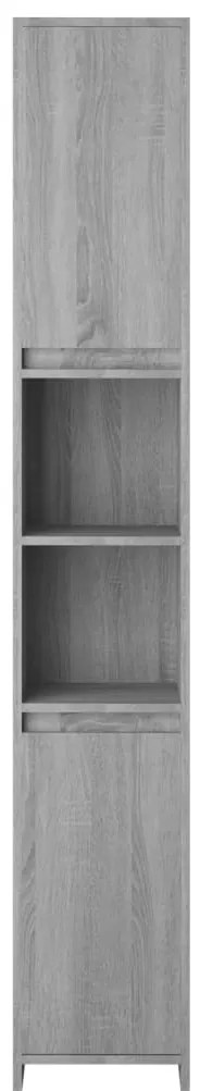 Armário WC 30x30x183,5 cm derivados de madeira cinzento sonoma