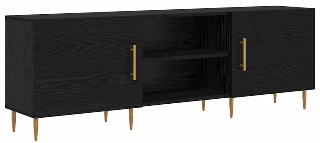 Gabinete para TV com prateleira Carvalho preto 150 x 30 x 50 cm