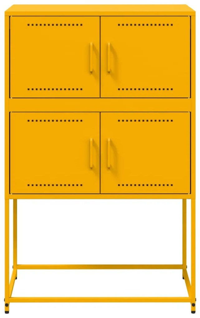 Aparador 68,5x38,5x107 cm aço amarelo mostarda
