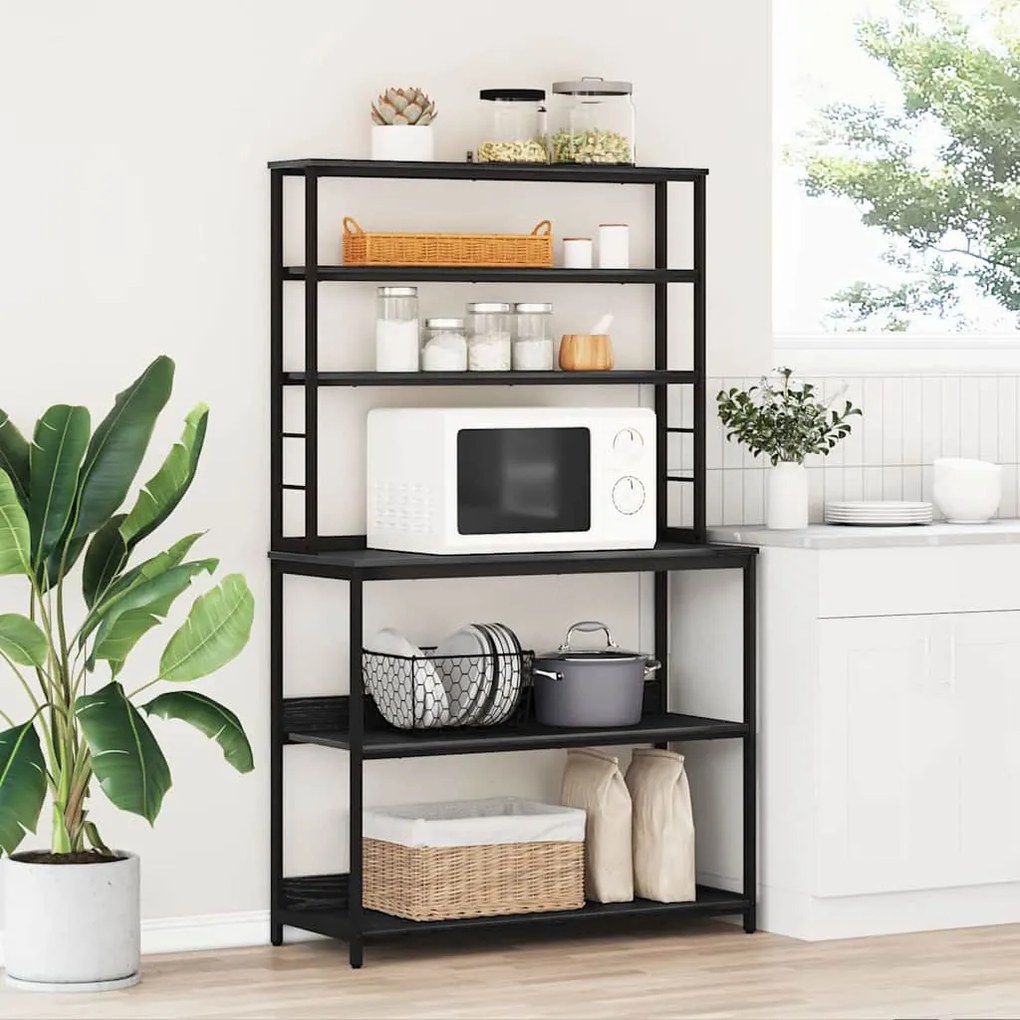 vidaXL Prateleira de Cozinha Carvalho Preto 100 x 40 x 168 cm