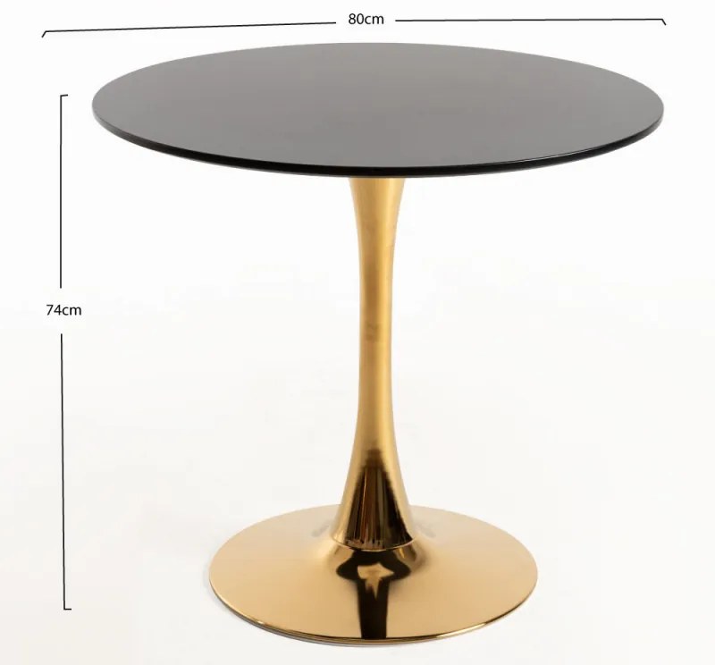 Mesa Kolio 80 cm Golden - Preto