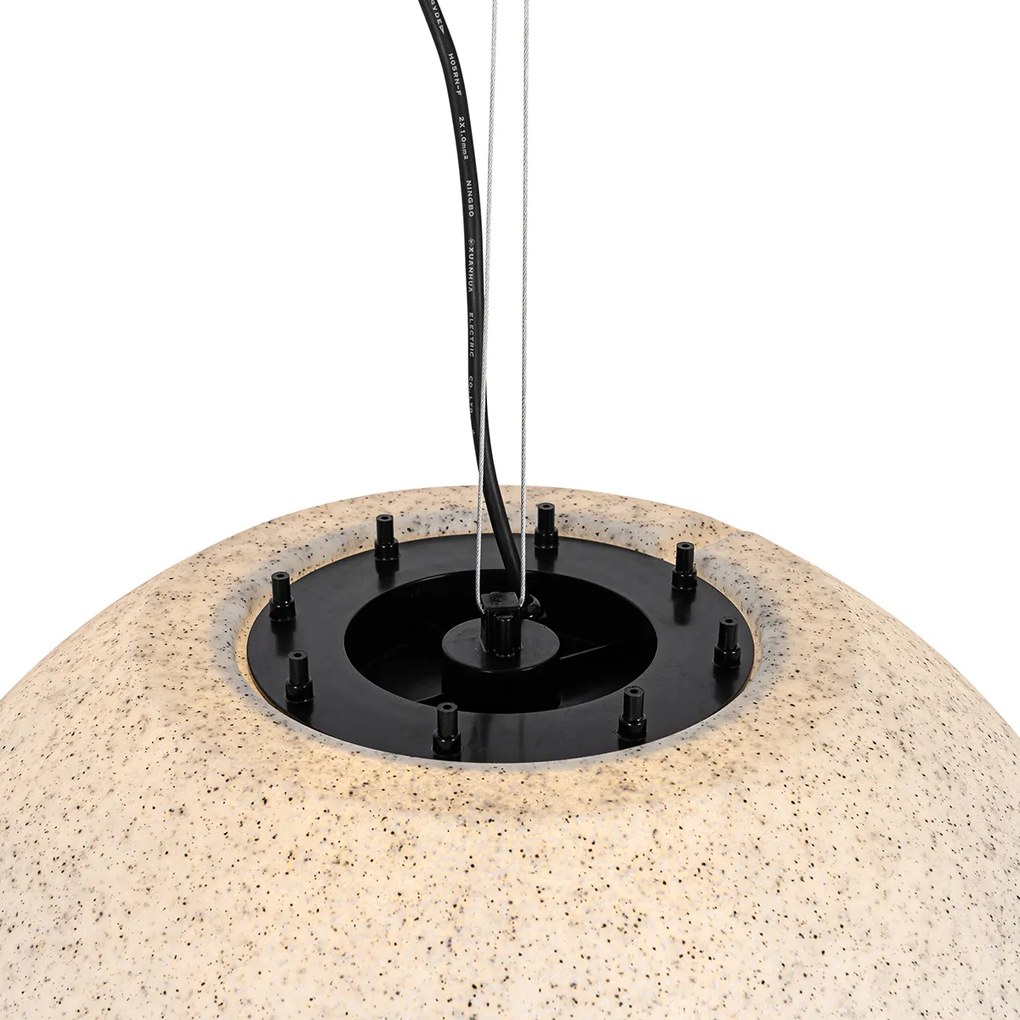 Candeeiro de suspensão exterior moderno cinzento 56 cm IP65 - Nura Moderno