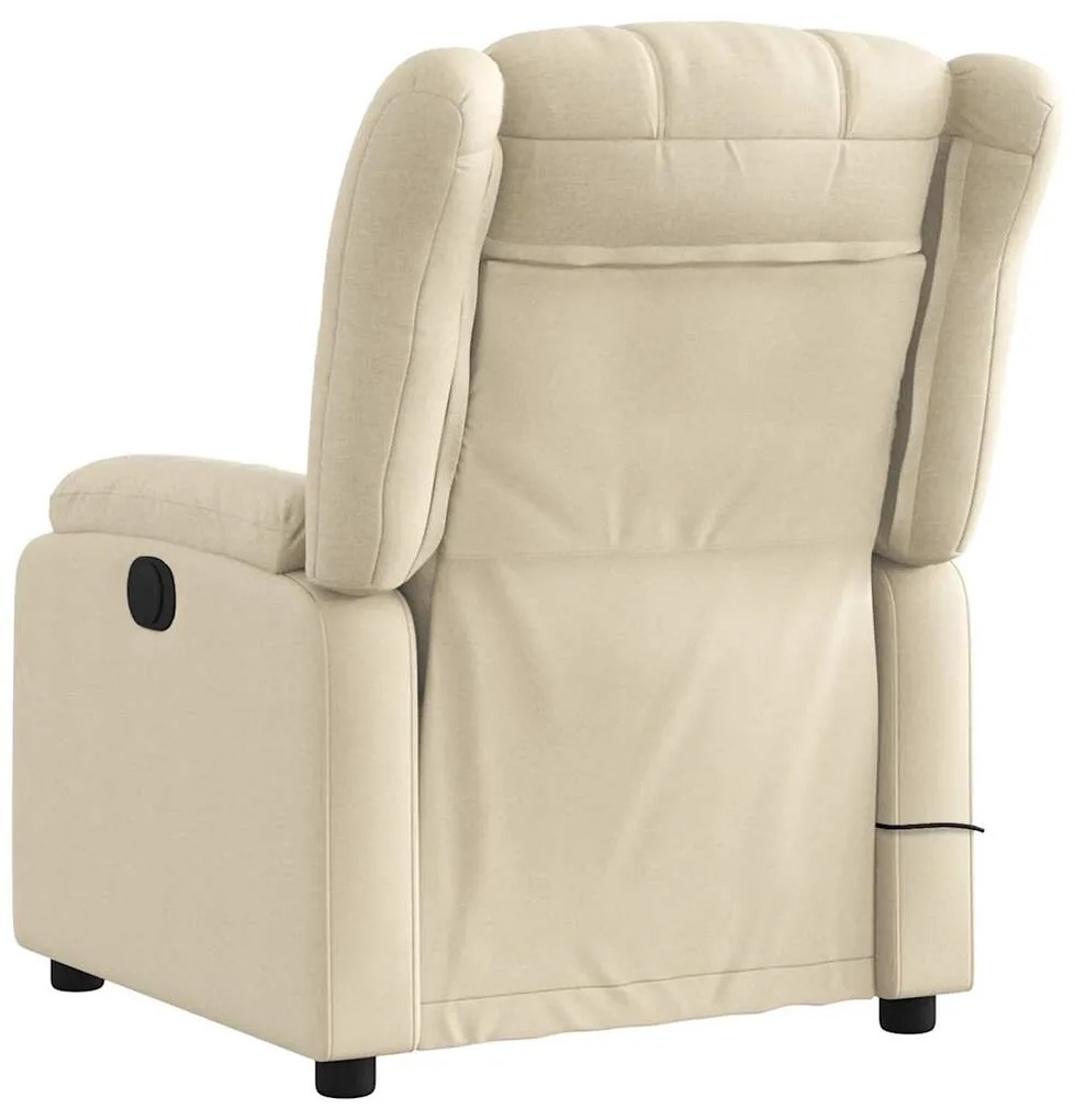 Poltrona de massagens reclinável tecido cor creme