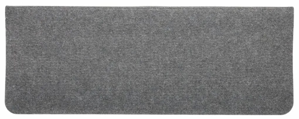 Tapetes de escada autoadesivos 15 pcs 65x24,5x3,5 cm cinzento