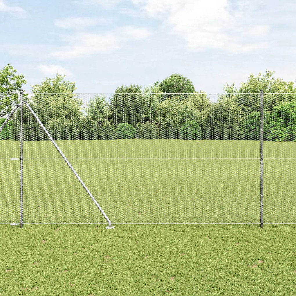 Cerca Hexagonal vidaXL 1.6x100 m Aço Galvanizado
