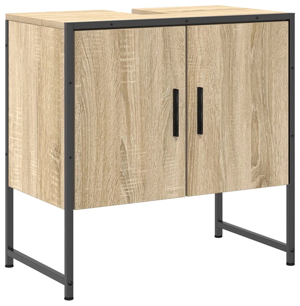 Conjunto de Móveis de Casa de Banho vidaXL 3 Peças Carvalho Sonoma Mad