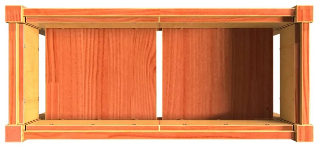 Floreiras de jardim c/ pernas 2 pcs pinho maciço castanho cera