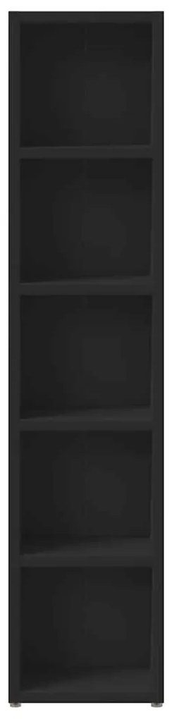 Armários para CD 2 pcs 21x16x93,5 cm contraplacado preto