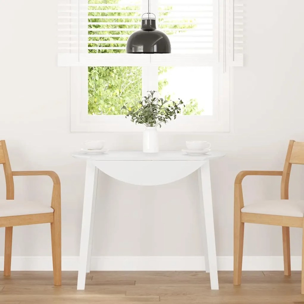 Mesa de jantar madeira seringueira maciça branco