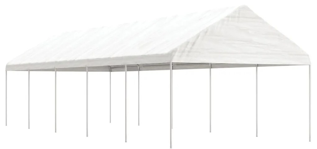vidaXL Gazebo com telhado 11,15x4,08x3,22 m polietileno branco